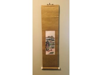 Asian Hand Painted Silk Wall Scroll
