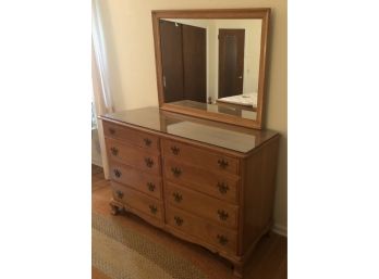 Solid Maple Double Dresser & Mirror By Kling Furniture