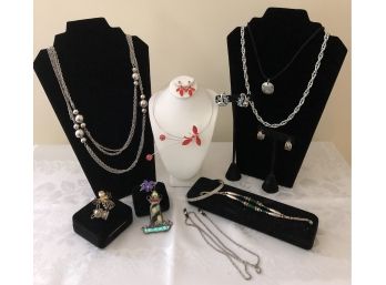 Ladies Silvertone Jewelry Collection
