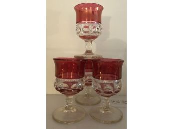 Vintage Cranberry Glass Goblets