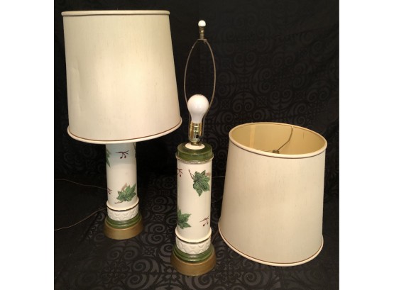 Vintage Ceramic Brass Lamps