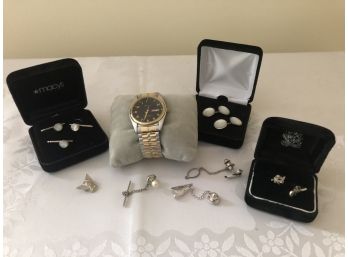 Mens Silvertone Jewelry Collection