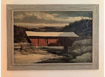 Vintage New Hampshire Covered Bridge Print By Eric Sloane