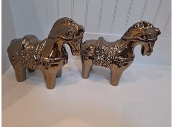 Two Metal Horse Figures By Nordstrom