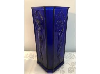 Art Deco Cobalt Glass Vase By Sarsaparilla