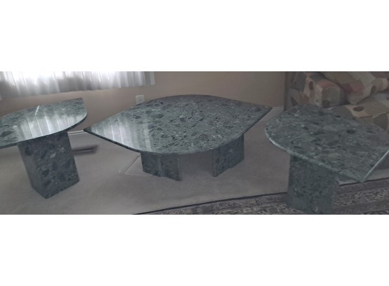 Stone Tables - One Coffee Table And Two Side Tables
