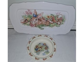 Child's Bunny Bowl & Platter