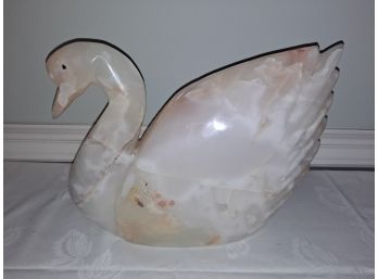 Large Onyx Swan Sculpture