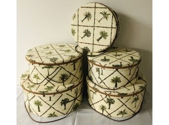 Palm Tree Pattern Fabric Nesting Boxes