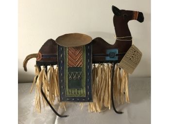 Hand Crafted Artisan Iron Camel Candle Holder Sculpture (Philippines)