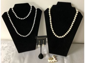 Faux Pearl & Rhinestone Jewelry Collection