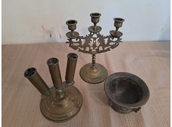Vintage/antique Metal Candle Holder & More
