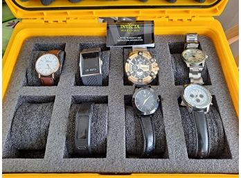 Large Watch Lot With Large Carrying Case