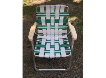 Vintage Retro Folding Webbing Lawn Chair