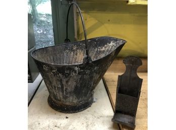 Vintage Ash Bucket & Matchstick Holder