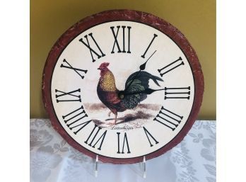 Hand Painted Slate Rooster Wall Clock