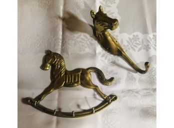 Solid Brass Horse Wall Hooks