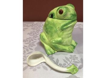 Frog Sugar Bowl & Spoon (Italy)
