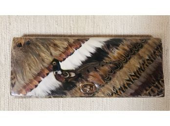 Vintage Genuine Pheasant Feather Clutch