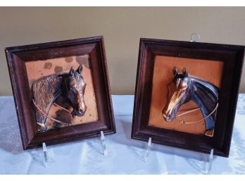 Vintage Copper 3 Dimensional Horse Wall Hangings