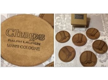 Ralph Lauren Leather Coasters - NEW IN BOX!
