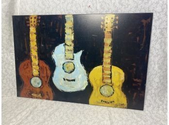 Guitar Picture On Wood