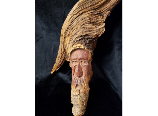 Hand Carved Wooden Face Tree Spirit
