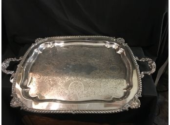 (039)  Silver Plated Serving Tray