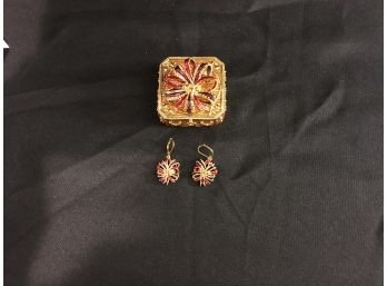 (019) Joan Rivers Jewelry Box With Matching Earnings