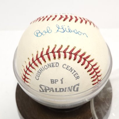 HOF Bob Gibson Autographed Spalding All Star Baseball #2