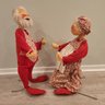 2 1/2 Foot Annalee Santa And 2 Ft Mrs. Clause Figurines With Red Basket