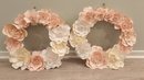 Matching Pair Of Hand Made Paper Flower Wreaths 18'