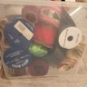 2 Large Containers Of Various Color And Size Ribbon