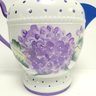 Beautifully Decorated One Of A Kind Hand Painted Silver Plate Water Pitcher Hydrangia Theme