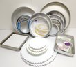 Large Lot Of Professional Cake Baking Pans Separators In A New Tote
