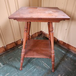 Refinished Antique Oak Two Tear Plant Stand