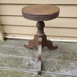 Antique Wood Adjustable Height Piano Stool