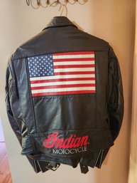 Excellent Quality Leather Indian Motorcycle Riding Jacket Sz44