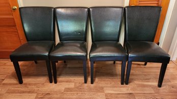 Set Of 4 Vinyl Leather Look Chairs Very Comfortable