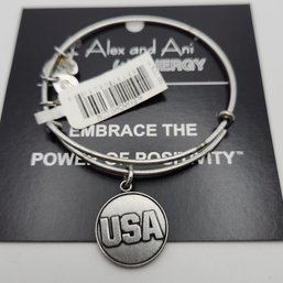 NWT Alex & Ani USA Russian Silver Charm Bracelet