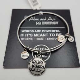 NWT Alex & Ani If Its Meant To Be Russian Silver Charm Bracelet