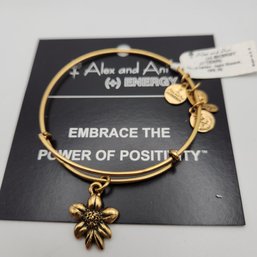NWT Alex & Ani Apple Blossom Russian Gold Charm Bracelet