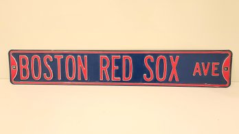 Huge 3 Ft Metal Enameled Boston Red Sox Ave Street Sign
