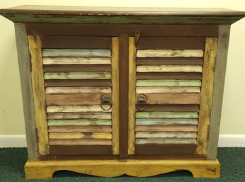 Fantastic Distressed Hand Decorated Hall Cabinet