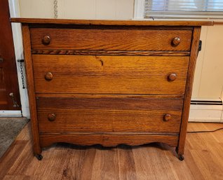 Refinished Antique Oak Chest Of Drawers
