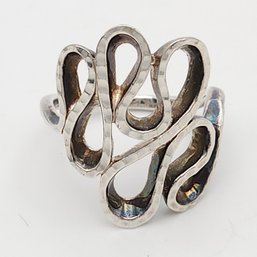Sterling Silver Modern High Fashion Ring Sz9
