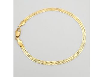 18k Yellow Gold Fancy Herringbone 7.5' Bracelet 3.53g