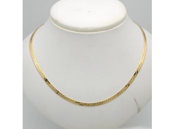 High Quality 14k Solid Gold 16' 4mm Herringbone Necklace Italy 10.92g