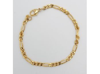 7' Vermeil Gold Plated Sterling Figaro Bracelet