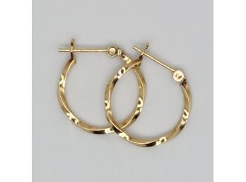 14k Yellow Gold 3/4' Hoop Earrings